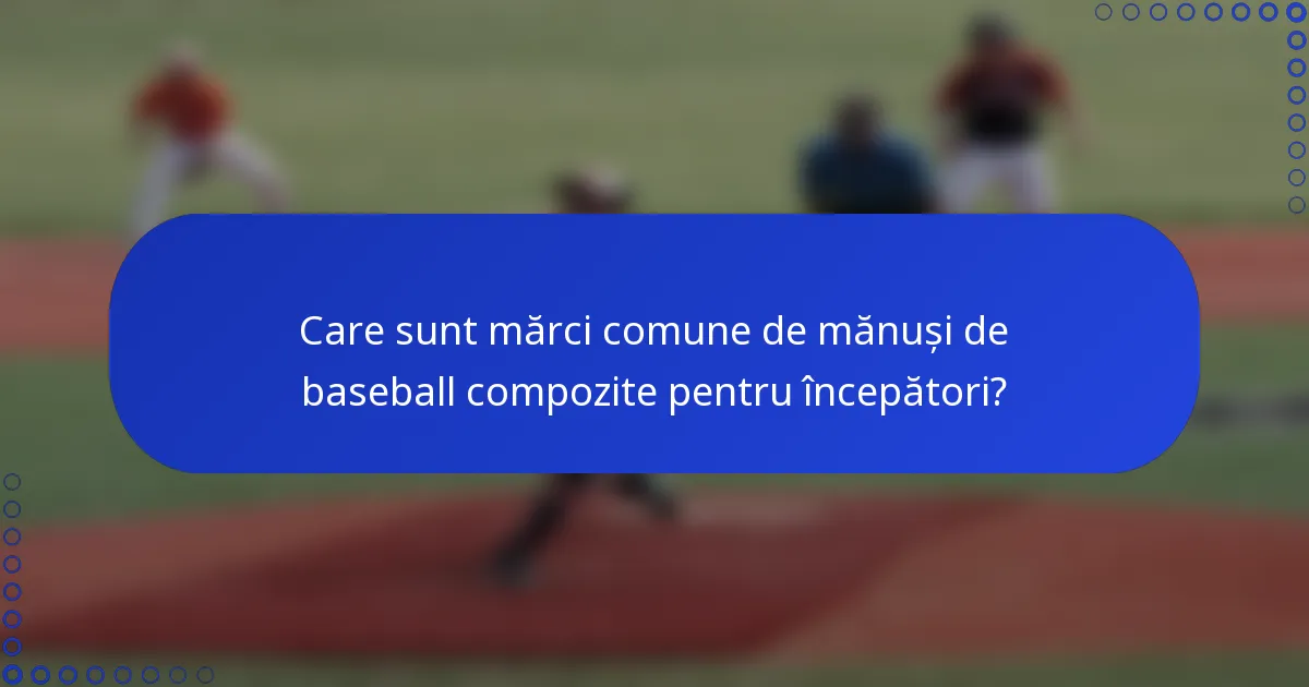 Care sunt mărci comune de mănuși de baseball compozite pentru începători?
