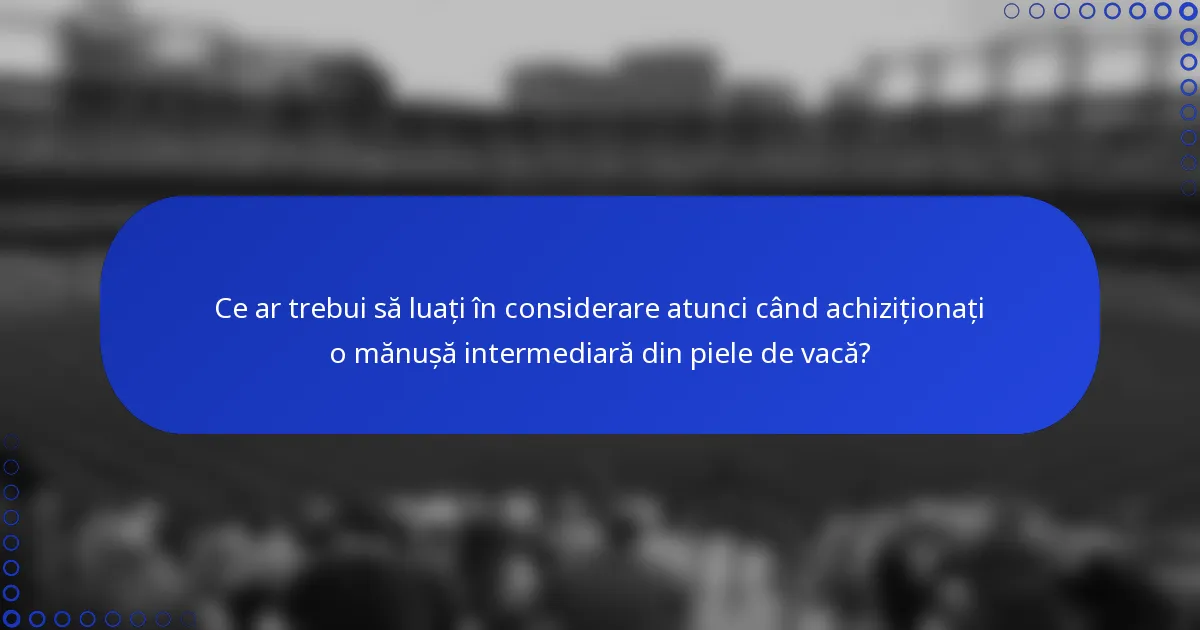 Ce ar trebui să luați în considerare atunci când achiziționați o mănușă intermediară din piele de vacă?