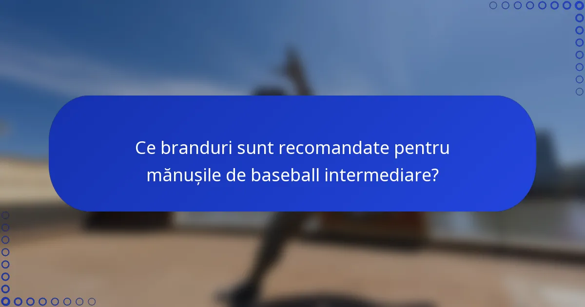 Ce branduri sunt recomandate pentru mănușile de baseball intermediare?