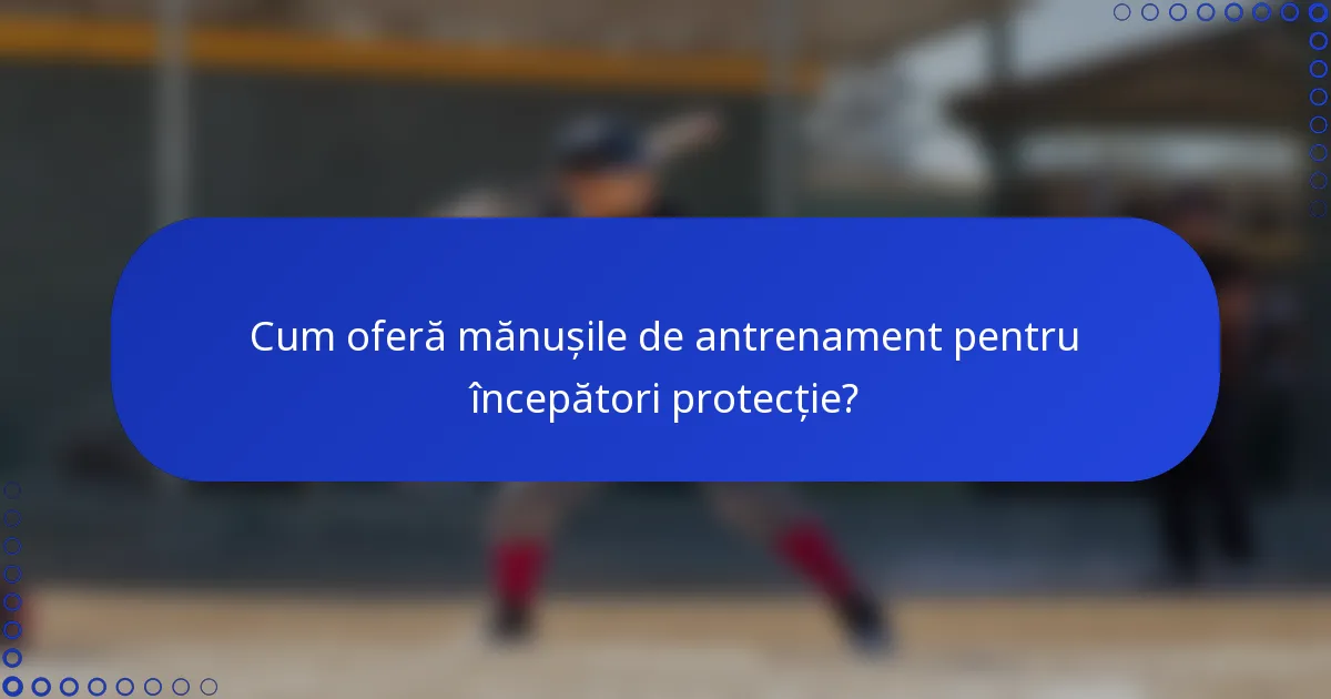 Cum oferă mănușile de antrenament pentru începători protecție?